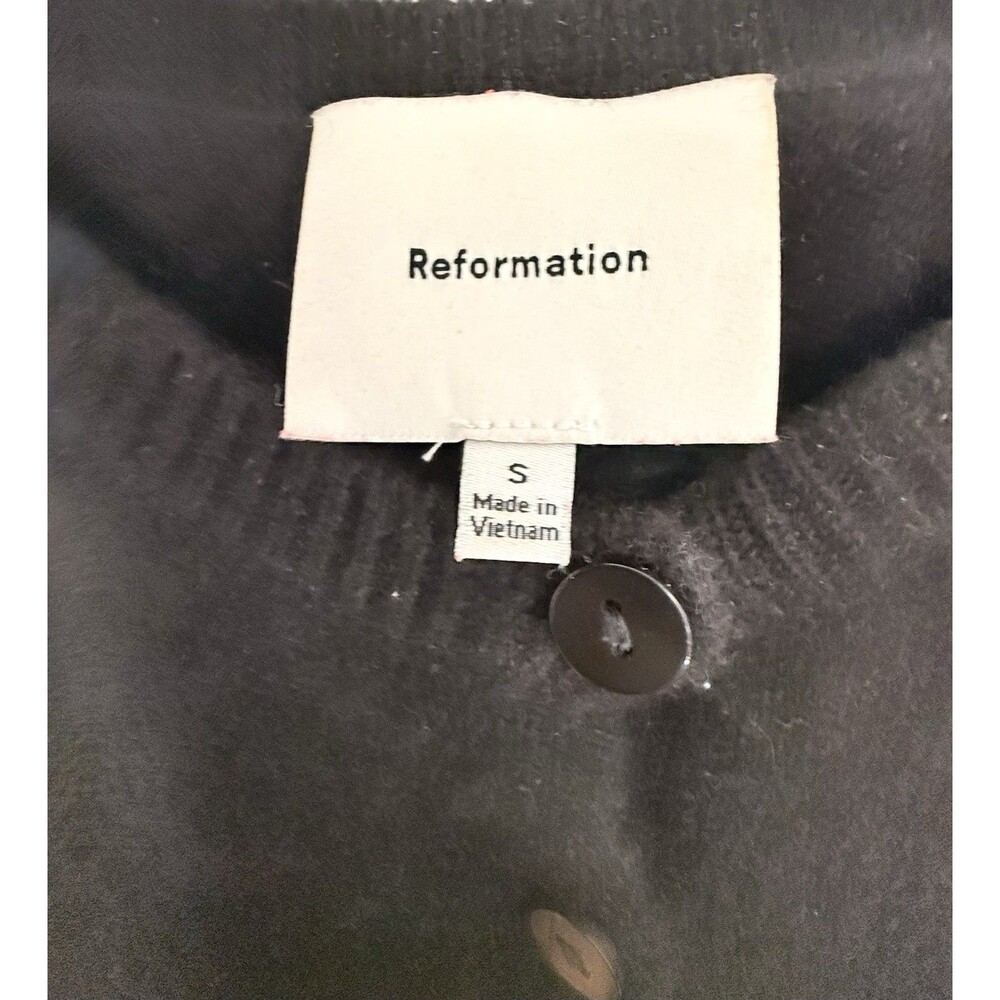 Reformation Black Clara Cashmere Crew Women’s Cardigan Size S - Picture 6 of 7